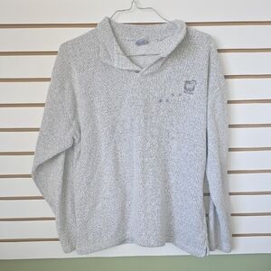 Michigan Embroided Long Sleeve Vneck Sweatshirt Lg
